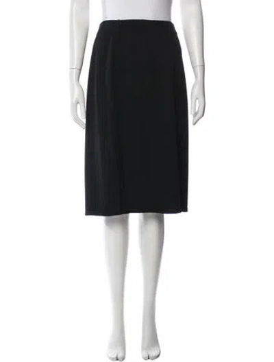 Pre-owned St John Wool Knee-length Skirt In Black