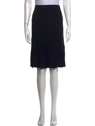 Pre-owned St John Wool Knee-length Skirt In Black