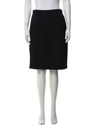 Pre-owned St John Wool Knee-length Skirt In Black