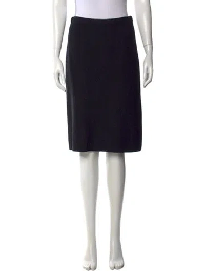 Pre-owned St John Wool Knee-length Skirt In Black