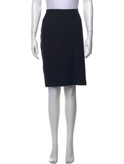 Pre-owned St John Wool Knee-length Skirt In Black