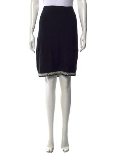 Pre-owned St John Wool Knee-length Skirt In Black