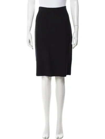 Pre-owned St John Wool Knee-length Skirt In Black