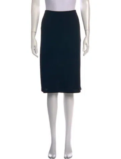 Pre-owned St John Wool Knee-length Skirt In Black
