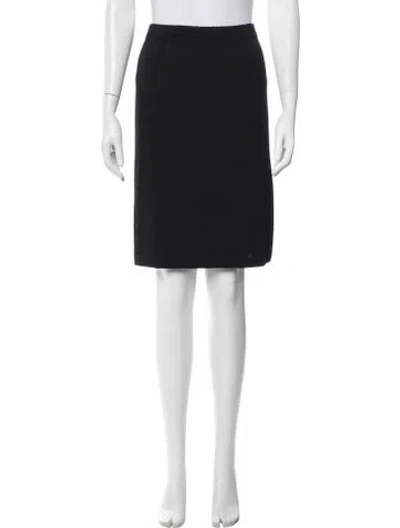 Pre-owned St John Wool Knee-length Skirt In Black