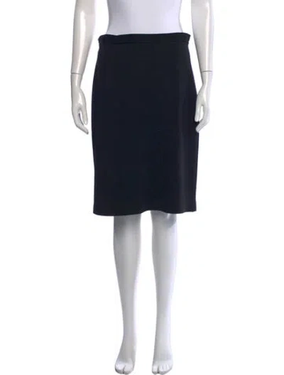 Pre-owned St John Wool Knee-length Skirt In Black
