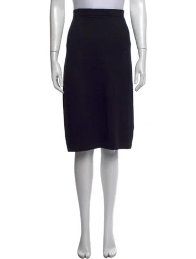 Pre-owned St John Wool Knee-length Skirt In Black