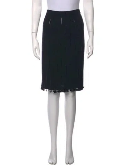 Pre-owned St John Wool Knee-length Skirt In Black