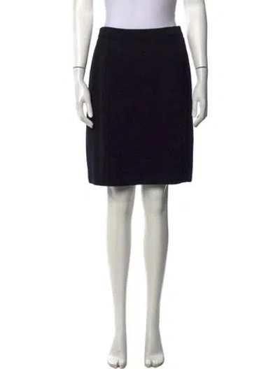 Pre-owned St John Wool Knee-length Skirt In Black