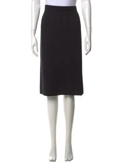 Pre-owned St John Wool Knee-length Skirt In Black