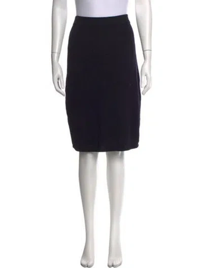 Pre-owned St John Wool Knee-length Skirt In Black