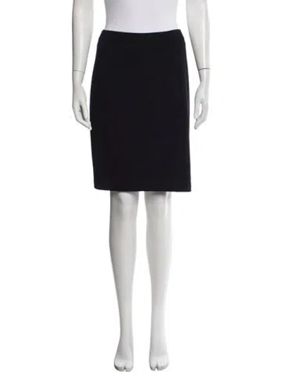 Pre-owned St John Wool Knee-length Skirt In Black