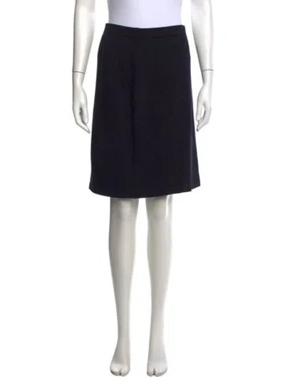 Pre-owned St John Wool Knee-length Skirt In Black