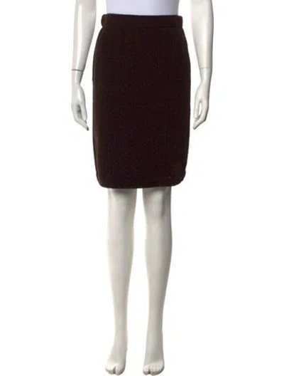 Pre-owned St John Wool Knee-length Skirt In Black/metallic