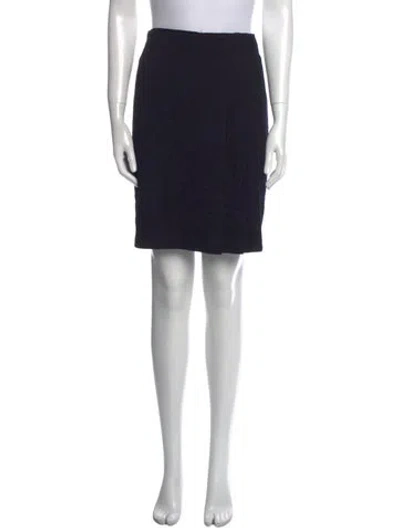 Pre-owned St John Wool Knee-length Skirt In Blue