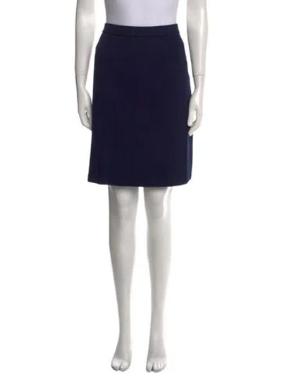 Pre-owned St John Wool Knee-length Skirt In Blue