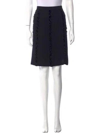 Pre-owned St John Wool Knee-length Skirt In Blue