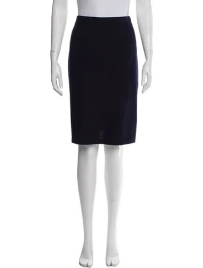 Pre-owned St John Wool Knee-length Skirt In Blue