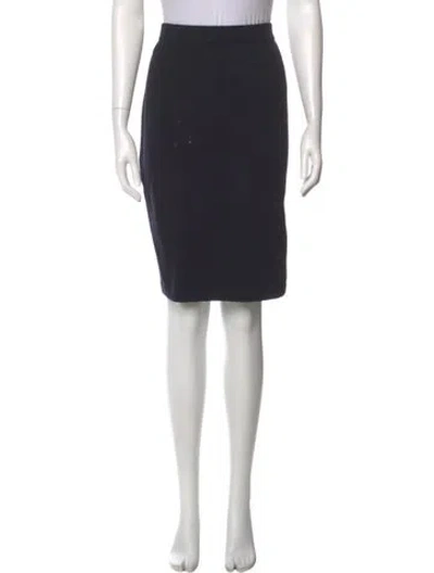 Pre-owned St John Wool Knee-length Skirt In Blue