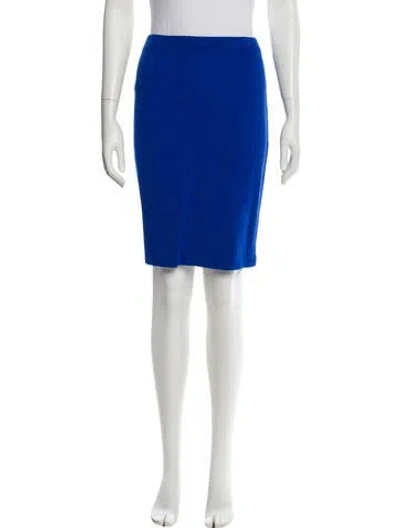 Pre-owned St John Wool Knee-length Skirt In Blue
