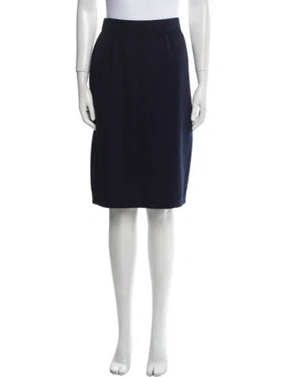 Pre-owned St John Wool Knee-length Skirt In Blue