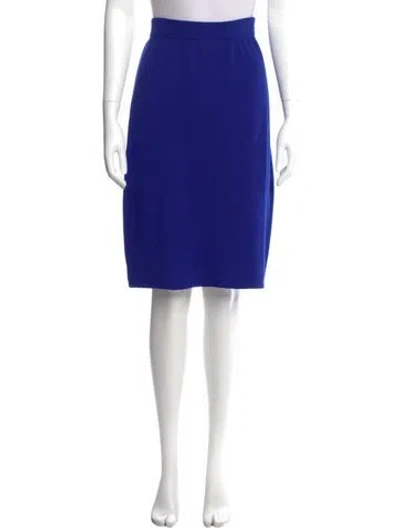 Pre-owned St John Wool Knee-length Skirt In Blue
