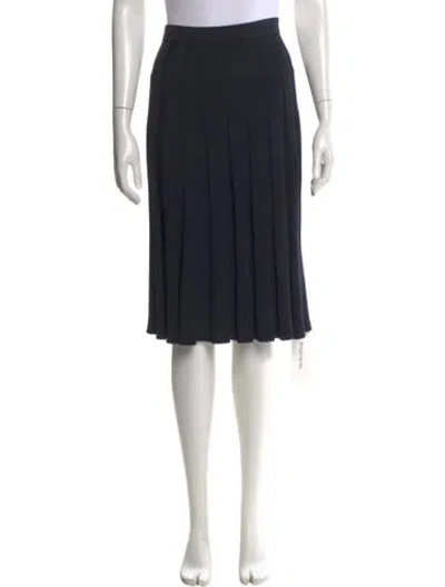 Pre-owned St John Wool Knee-length Skirt In Blue