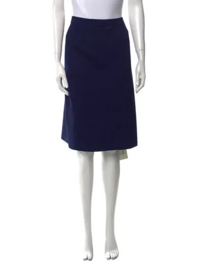 Pre-owned St John Wool Knee-length Skirt In Blue