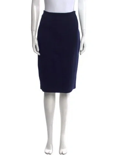 Pre-owned St John Wool Knee-length Skirt In Blue