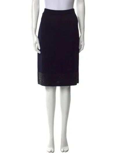 Pre-owned St John Wool Knee-length Skirt In Blue