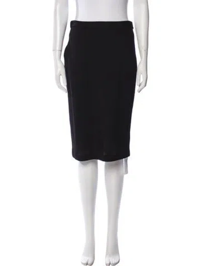 Pre-owned St John Wool Knee-length Skirt In Blue