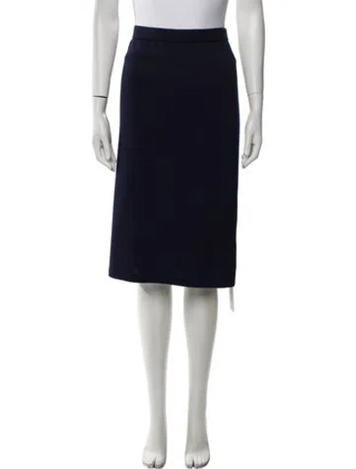 Pre-owned St John Wool Knee-length Skirt In Blue