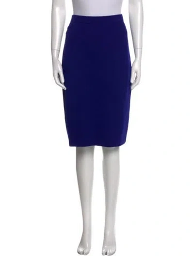 Pre-owned St John Wool Knee-length Skirt In Blue