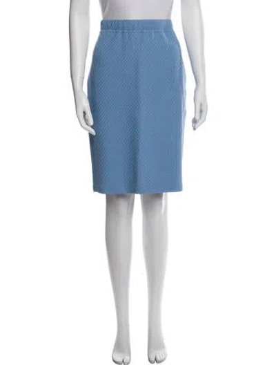 Pre-owned St John Wool Knee-length Skirt In Blue