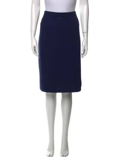 Pre-owned St John Wool Knee-length Skirt In Blue