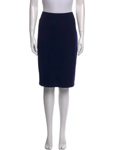 Pre-owned St John Wool Knee-length Skirt In Blue