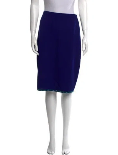 Pre-owned St John Wool Knee-length Skirt In Blue