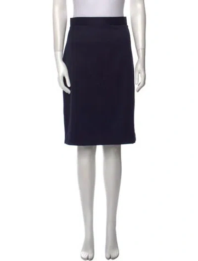 Pre-owned St John Wool Knee-length Skirt In Blue