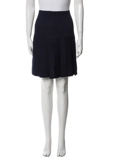 Pre-owned St John Wool Knee-length Skirt In Blue