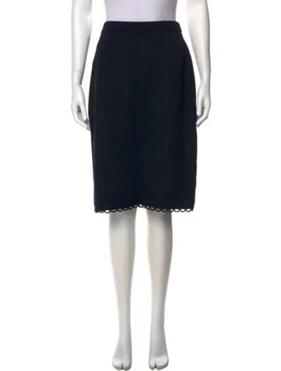 Pre-owned St John Wool Knee-length Skirt In Blue