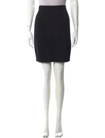 Pre-owned St John Wool Knee-length Skirt In Blue