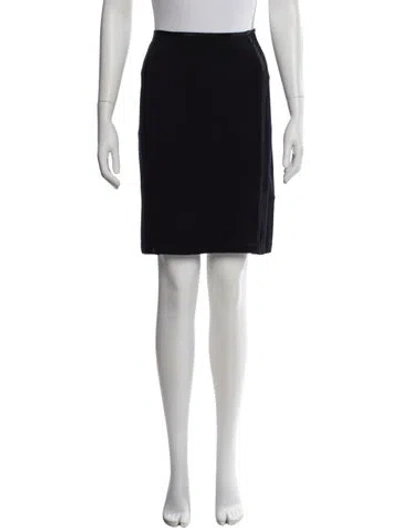 Pre-owned St John Wool Knee-length Skirt In Blue