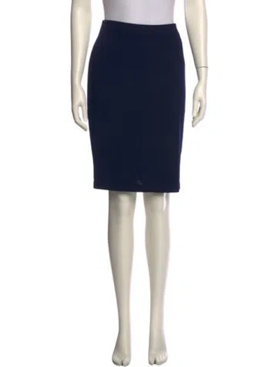Pre-owned St John Wool Knee-length Skirt In Blue