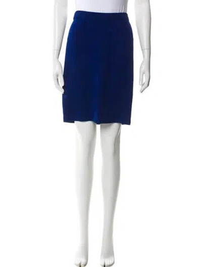 Pre-owned St John Wool Knee-length Skirt In Blue
