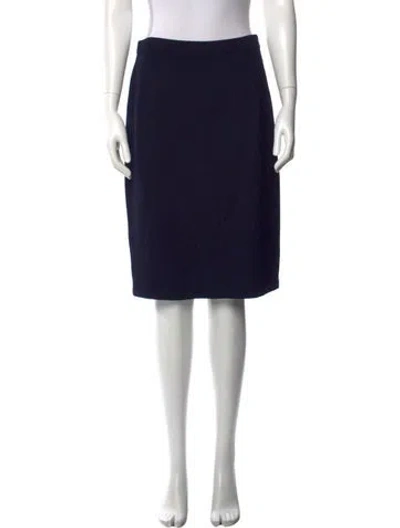 Pre-owned St John Wool Knee-length Skirt In Blue