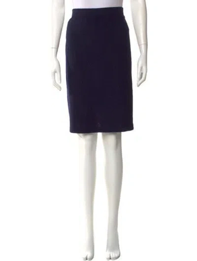 Pre-owned St John Wool Knee-length Skirt In Blue