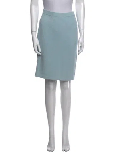 Pre-owned St John Wool Knee-length Skirt In Blue