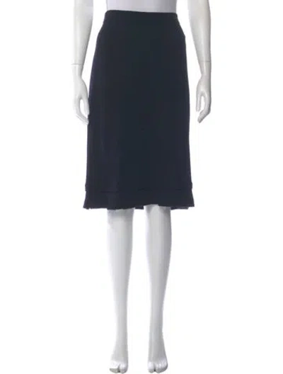 Pre-owned St John Wool Knee-length Skirt In Blue