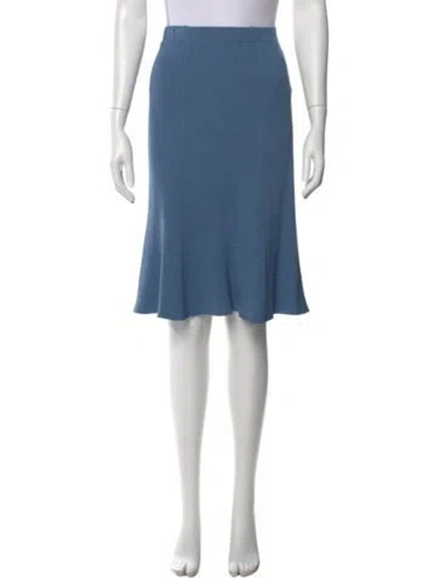 Pre-owned St John Wool Knee-length Skirt In Blue