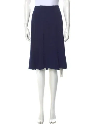 Pre-owned St John Wool Knee-length Skirt In Blue